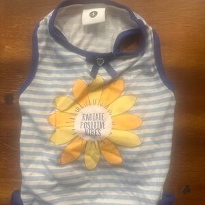 Dog Radiate Positive Vibes Striped Tank with Sunflower